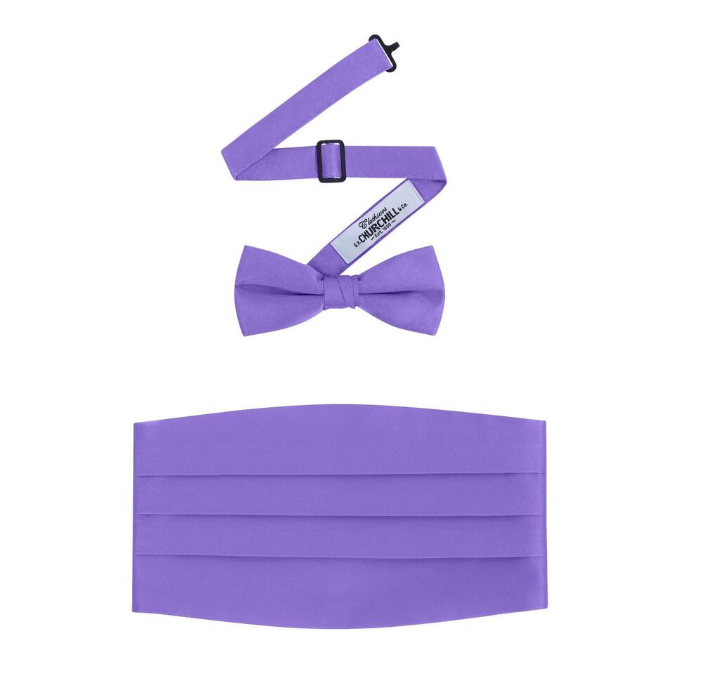 7399 Formal Satin Bowtie and Cummerbund Set - Purple, By S. H. Churchill